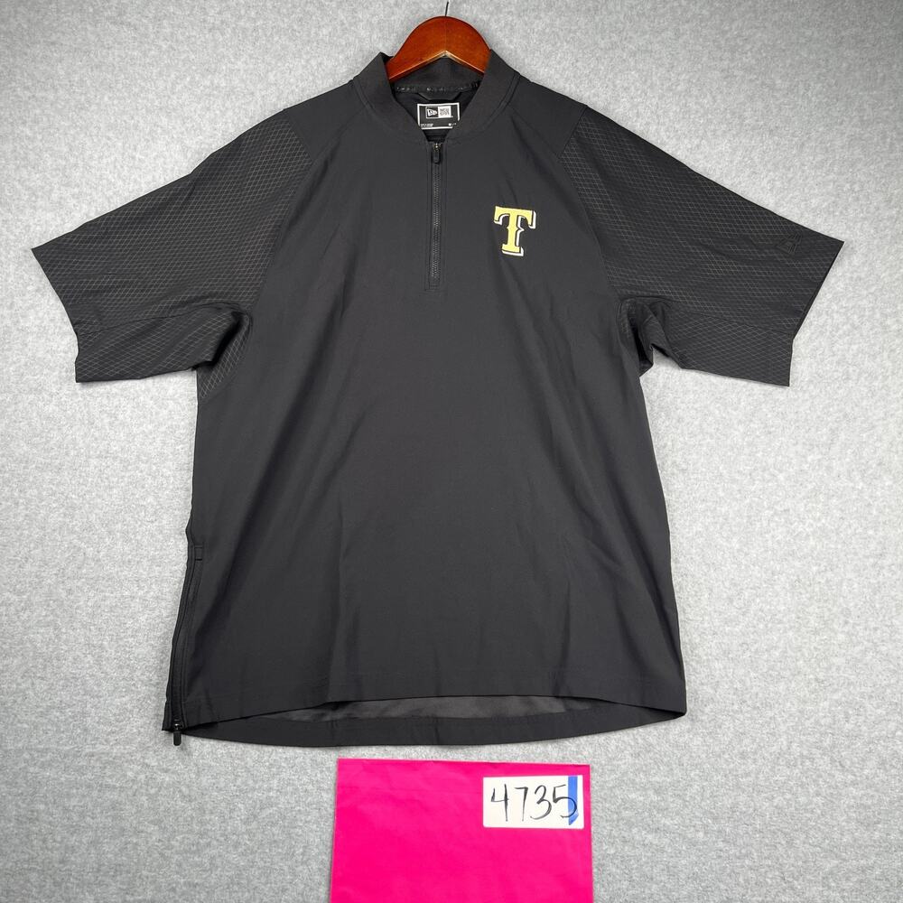 Texas Ranger New Era 1/4 Shirt Medium Black Short Sleeve Performance Pullover